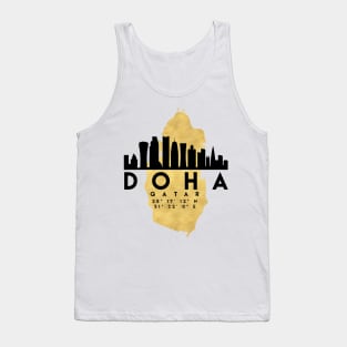 Doha Qatar Skyline Map Art Tank Top